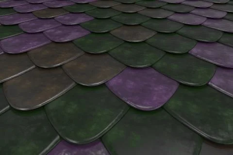 Pattern of rounded roof tiles in different colors Stock Illustration