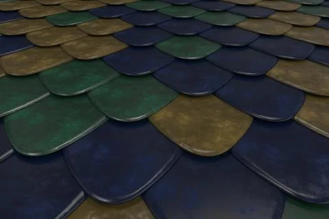 Pattern of rounded roof tiles in different colors 스톡 일러스트
