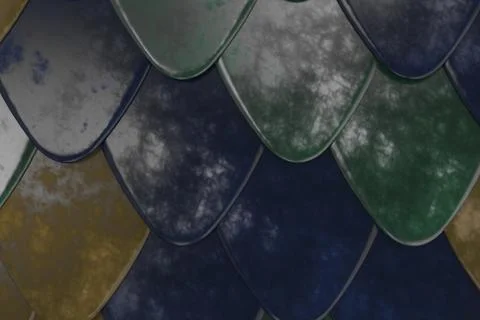 Pattern of rounded roof tiles in different colors Stock Illustration