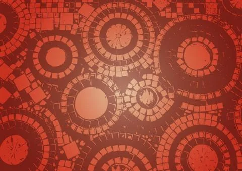 Pattern with   rounds on brown background Stock Illustration