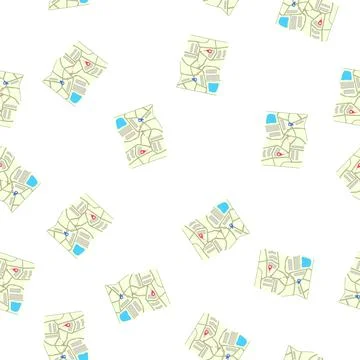 Pattern route map cartoon vector Ilustración de archivo