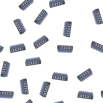 Pattern router network switch cartoon vector Stock Illustration