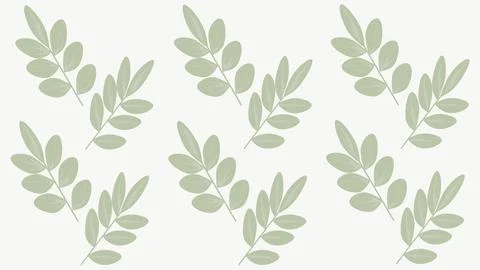 A pattern of rowan branches with dusty leaves. Stock Illustration