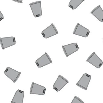 Pattern rubbish trash bin garbage cartoon vector Stock Illustration