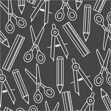 Pattern of ruler and scissors tool icon Illustrazione stock