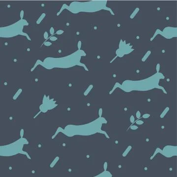 Pattern of running rabbit Stock Illustration