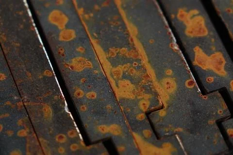 Pattern of Rusty Steel Beams Close-Up Stock Photos