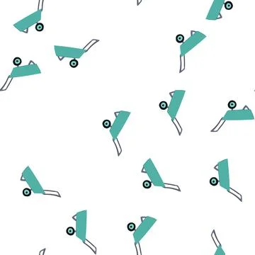 Pattern rusty wheelbarrow cartoon vector Stock Illustration