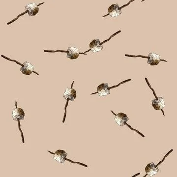 Pattern s marshmallow candy sketch hand drawn Stock Illustration