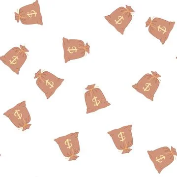 Pattern sack money bag cartoon vector 스톡 일러스트