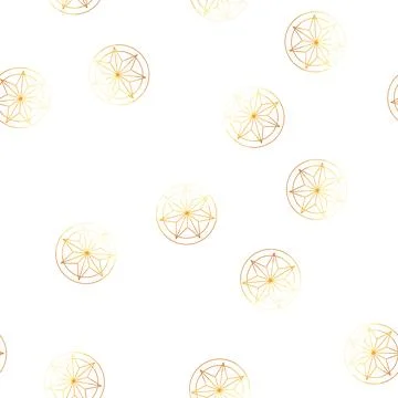 Pattern Sacred geometry golden star mandala pattern on white Illustrazione stock