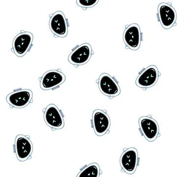 Pattern Sad robot head feeling pain or discomfort 스톡 일러스트