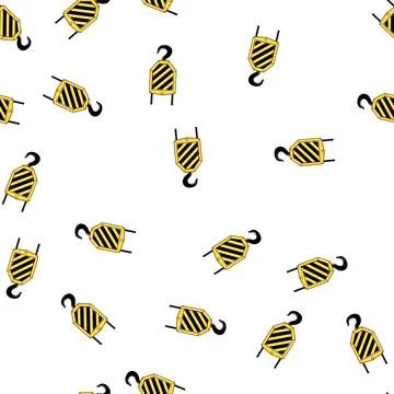 Pattern safety crane hook cartoon vector Stock Illustration