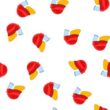 Pattern safety firefighter helmet cartoon vector Stock Illustration