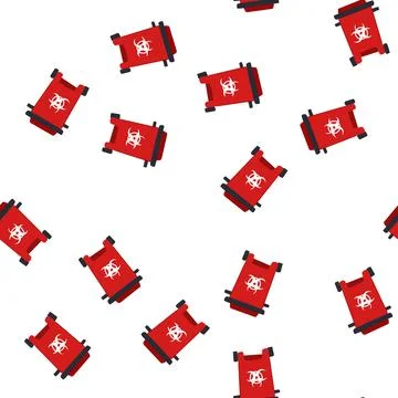 Pattern safety medical waste bin cartoon vector Stock Illustration