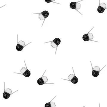 Pattern safety security camera cctv cartoon vector Illustrazione stock