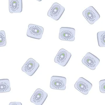 Pattern safety smoke detector cartoon vector Stock Illustration