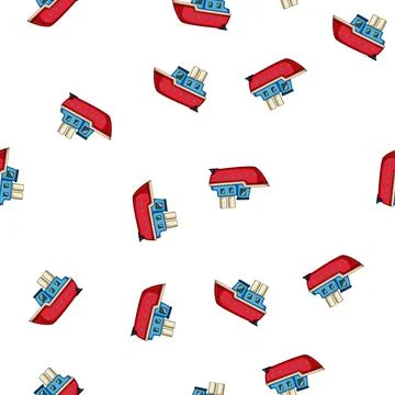 Pattern sail boat toy cartoon vector Stock Illustration