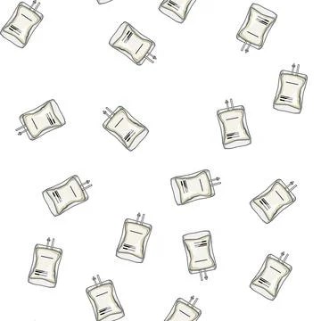 Pattern saline iv fluid bag cartoon vector Stock Illustration