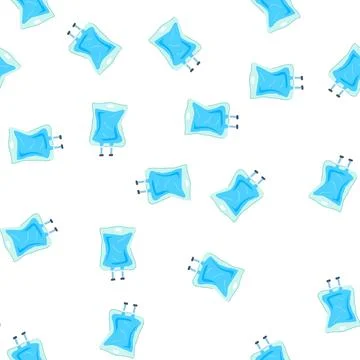Pattern saline iv fluid bag cartoon vector Stock Illustration