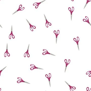 Pattern salon scissor cut cartoon vector Stock Illustration