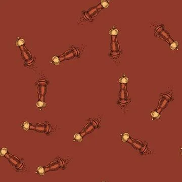 Pattern salt mill mechanical sketch hand drawn Stock Illustration