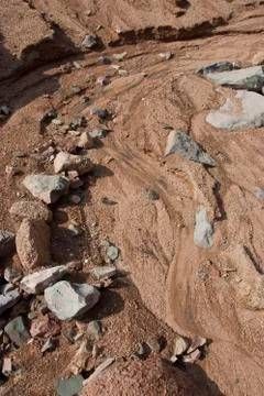 Pattern in the sand made by a stream of water. sharm el sheikh, Foto stock