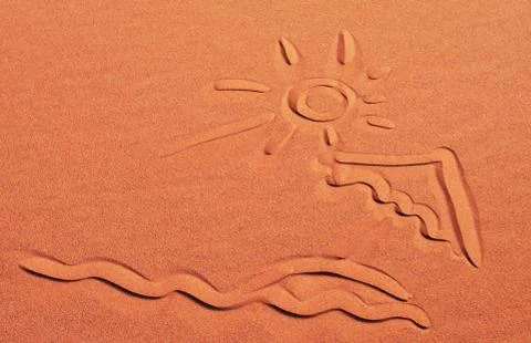 Pattern on the sand Stock Photos