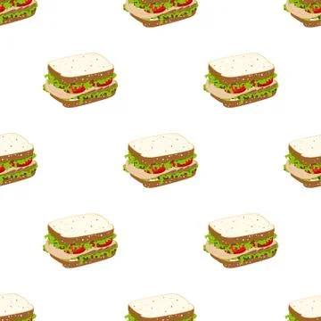 Pattern with sandwich Stock Illustration