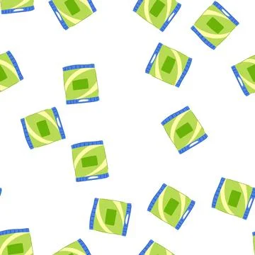 Pattern sandwich snack pack cartoon vector Stock Illustration