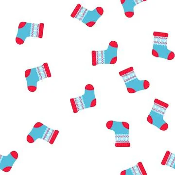 Pattern santa christmas sock cartoon vector 스톡 일러스트