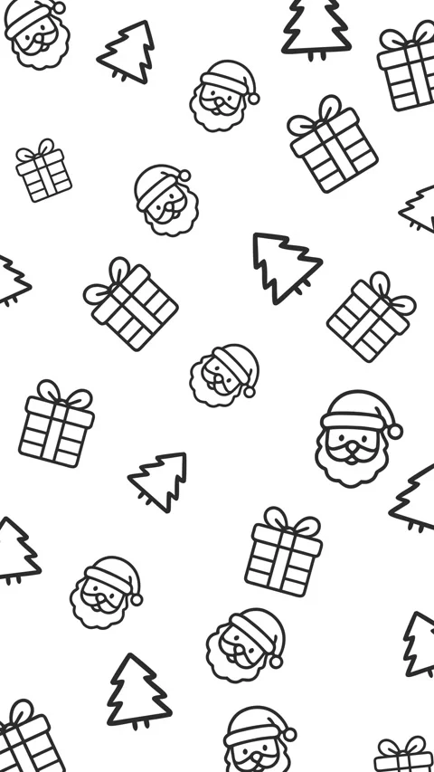 Pattern of santa trees and gifts on white Stock Footage 324512964