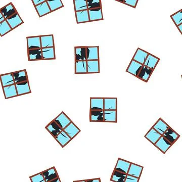 Pattern sash broken wood windows cartoon vector 스톡 일러스트