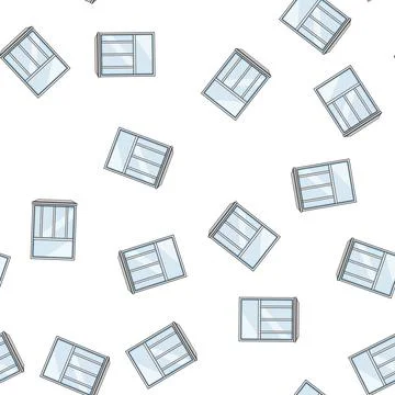 Pattern sash window frame cartoon vector Stock Illustration