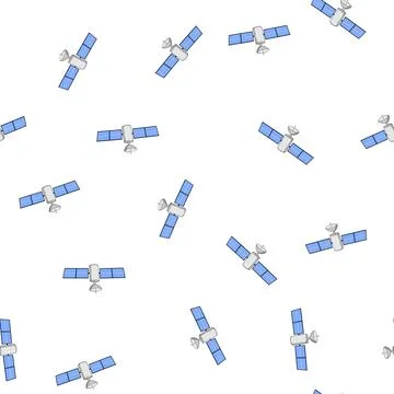Pattern satellite satellite cartoon vector Illustrazione stock
