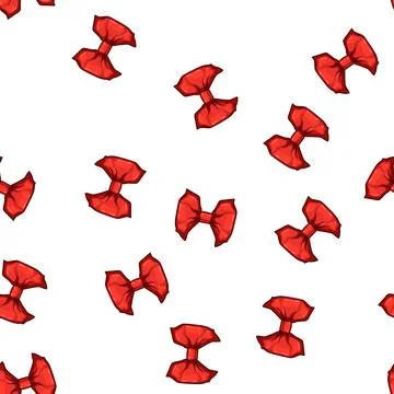 Pattern satin red bow cartoon vector Stock Illustration