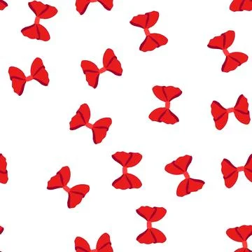 Pattern satin red bow cartoon vector 스톡 일러스트