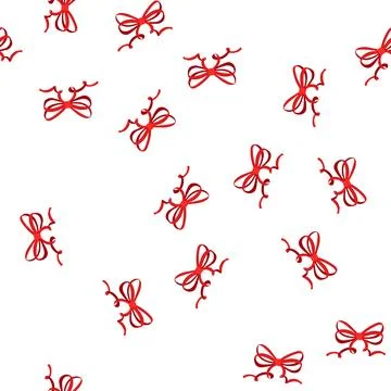 Pattern satin red bow ribbon cartoon vector Stock Illustration