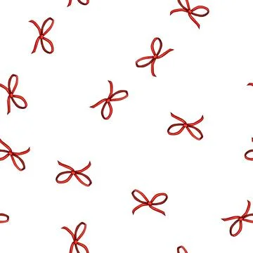 Pattern satin red bow ribbon cartoon vector 스톡 일러스트