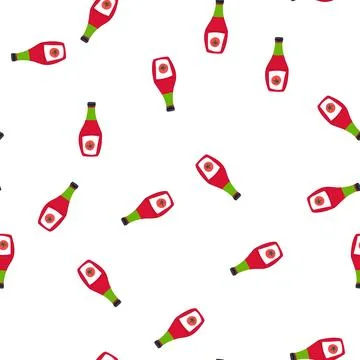 Pattern sauce ketchup bottle cartoon vector Stockillustratie