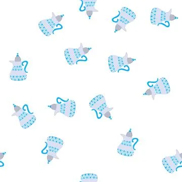 Pattern saudi arabic tea pot cartoon vector Stockillustratie