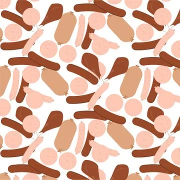 Pattern with sausages Stock Illustration