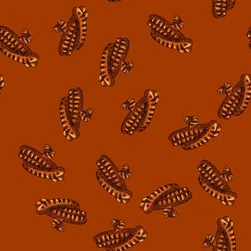 Pattern sausages sketch hand drawn Stock Illustration