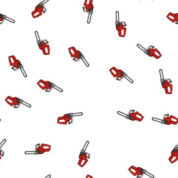 Pattern saw chainsaw cartoon vector 스톡 일러스트