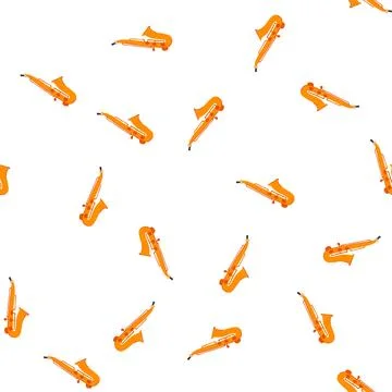 Pattern saxophonist saxophone cartoon vector イラスト素材