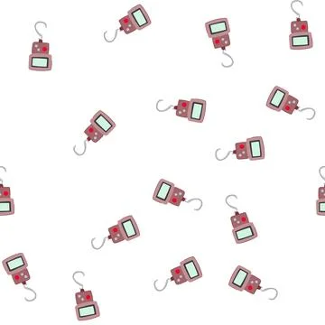Pattern scale luggage weight cartoon vector Stock Illustration