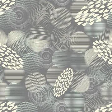 Pattern of Scandinavian-style floral elements on a pastel background 库存插图