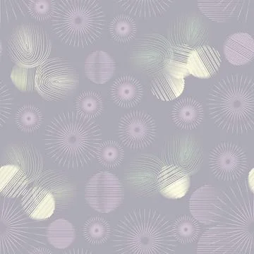 Pattern of Scandinavian-style floral elements on a pastel background Stock Illustration