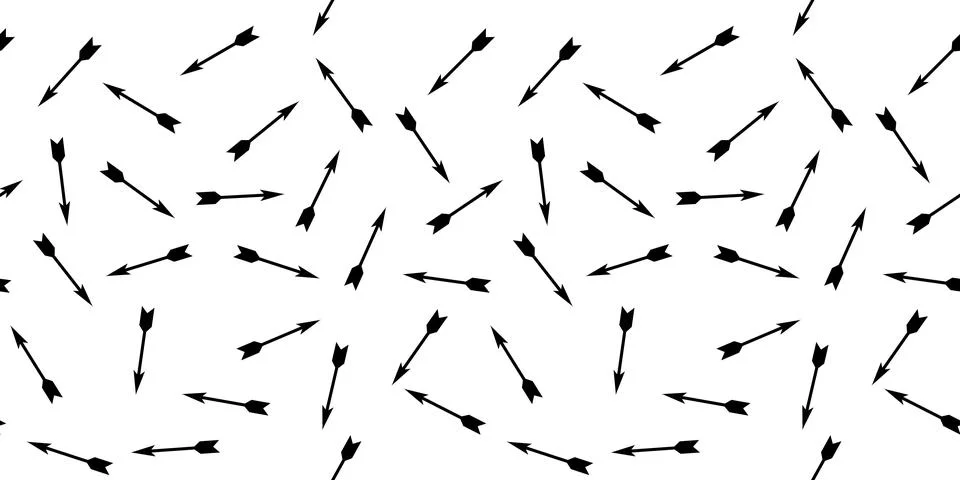 Pattern with scattered arrows pointing in different directions. Seamless pr.. Stock Illustration