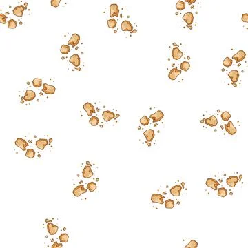 Pattern Scattered cookie crumbs and biscuit pieces floating Stock Illustration